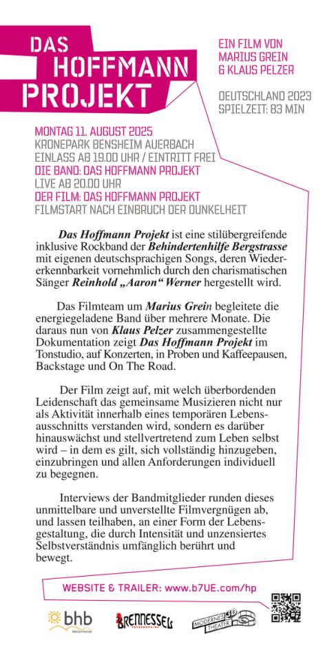 Konzertflyer Das Hoffmann Projekt