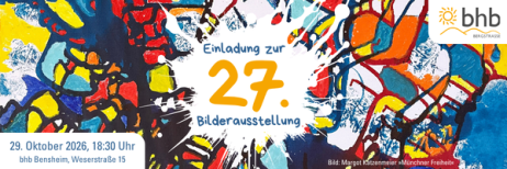 Einladung zur 27. Bilderausstellung der bhb - Kunst kennt keine Behinderung